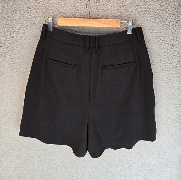 1. State Women's Black Tailored Dress Shorts Sz 12 Pleated High Waist Pockets - Picture 7 of 11